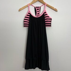 3/$25 Lululemon Athletica  No Limits Black and Sea Striped Tank Women’s Size 6